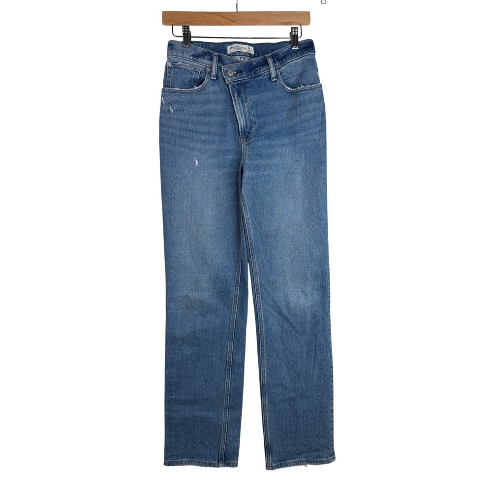 Abercrombie & Fitch Women's The 90's Straight Ultra High Rise Denim Jeans Sz 26
